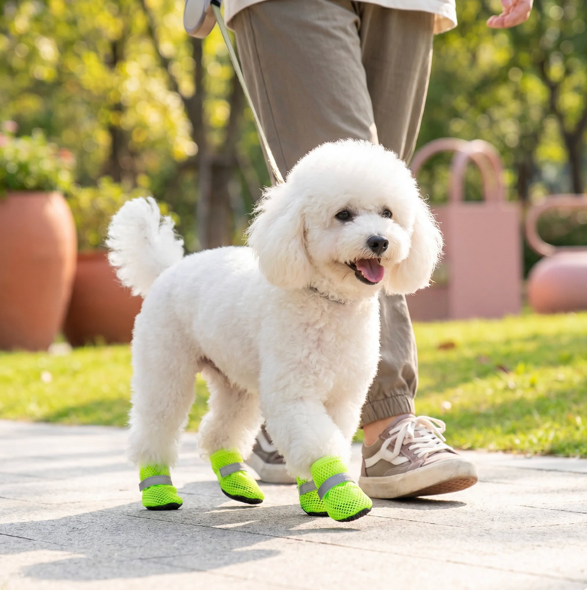 Breathable Non-Slip Dog Boots with Adjustable Straps – Set of 4