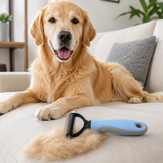 2-in-1 Double-Sided Dematting & Undercoat Rake for Dogs & Cats