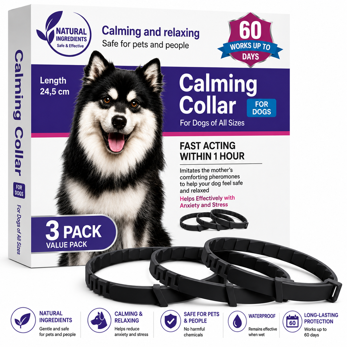 2-in-1 Calming Flea & Tick Collar for Dogs & Cats