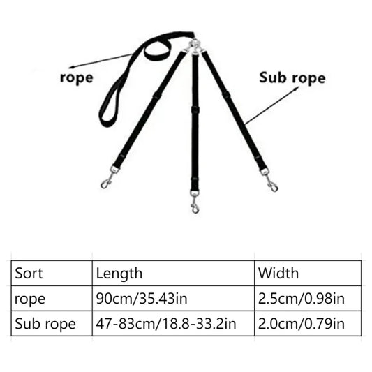 3-in-1 Adjustable Dog Lead with Padded Handle