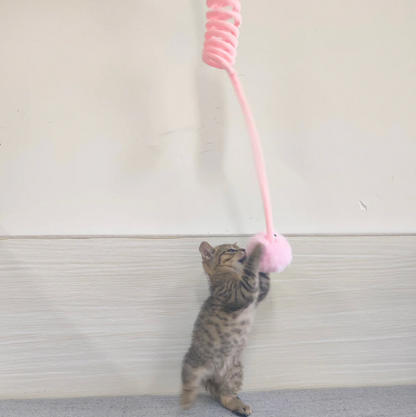 Interactive Bouncing Spring Cat Toy with Plush Ball