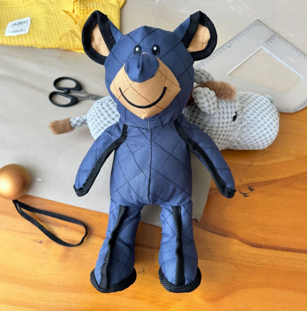 Durable Plush Bear Dog Toy with Squeaker