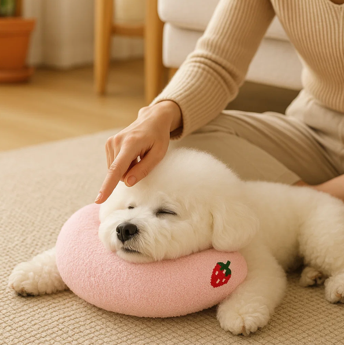 Fluffy Moon-Shaped Sleeping Cushion for Dogs & Cats