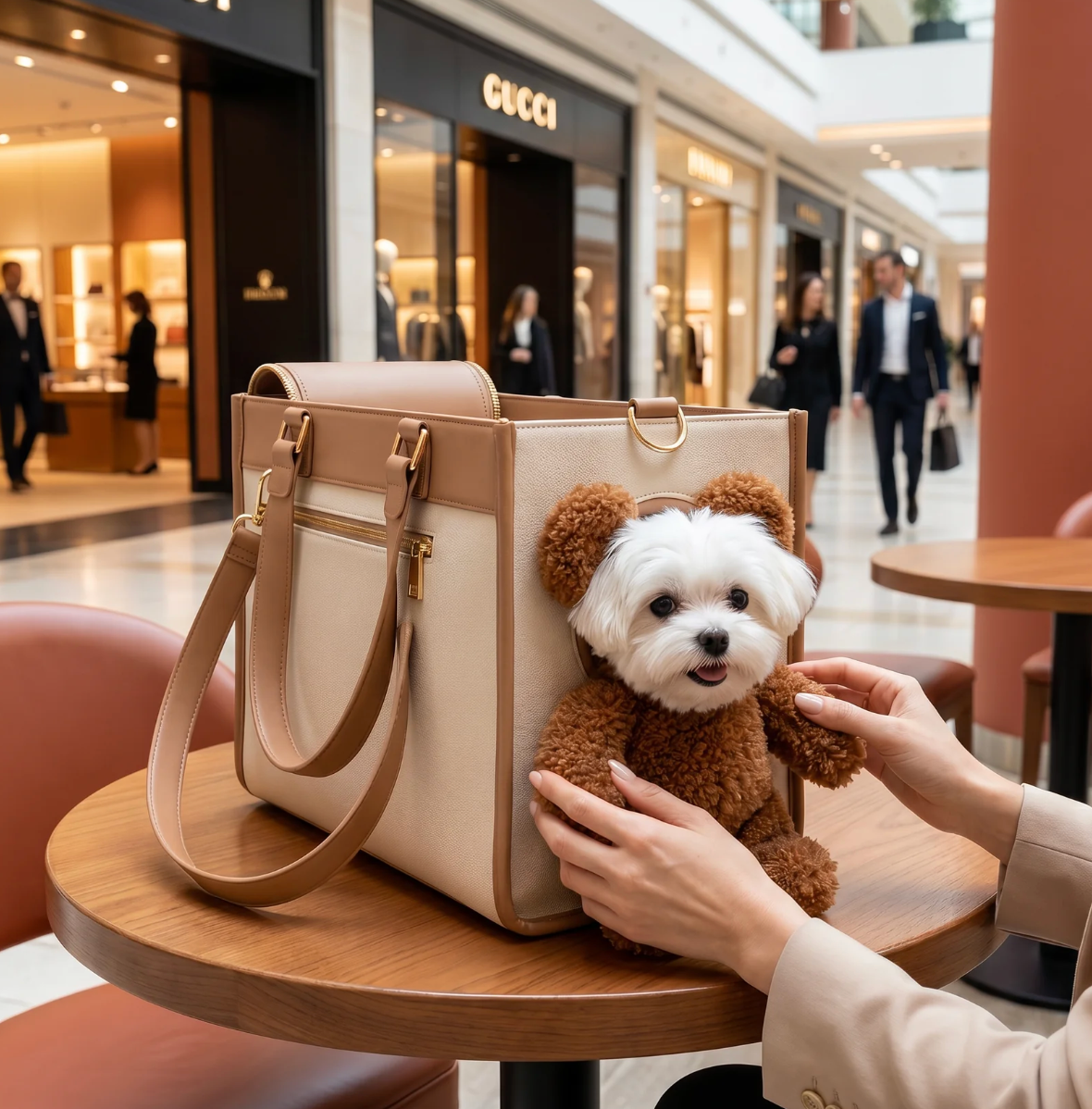 Teddy Plush Pet Carrier Shoulder Bag for Dogs & Cats