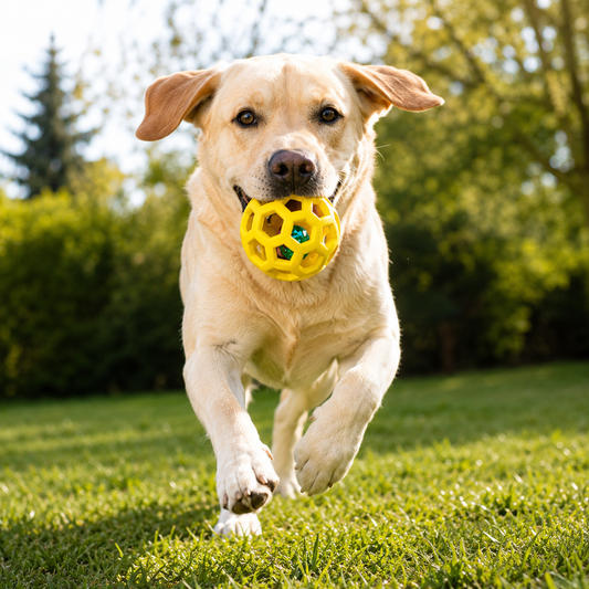 Interactive Natural Rubber Dog Ball with Bell
