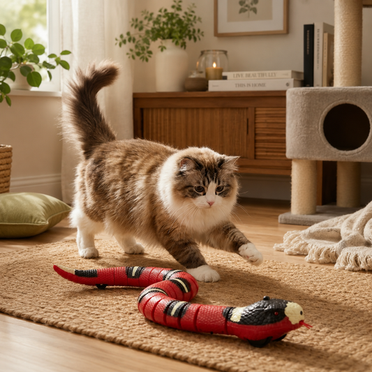 Interactive Automatic Crawling Snake Toy for Cats