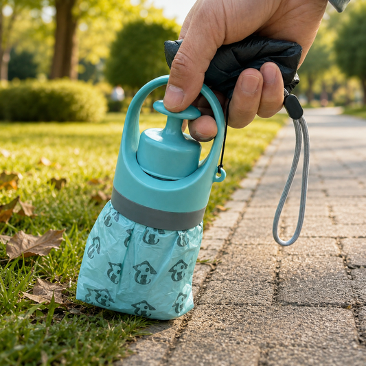 2-in-1 Portable Dog Poop Scooper with Bag Dispenser