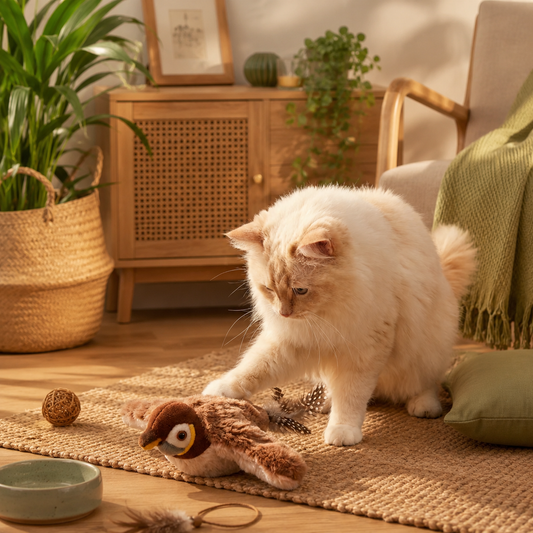 Interactive Flapping Bird Cat Toy with Chirping Sound