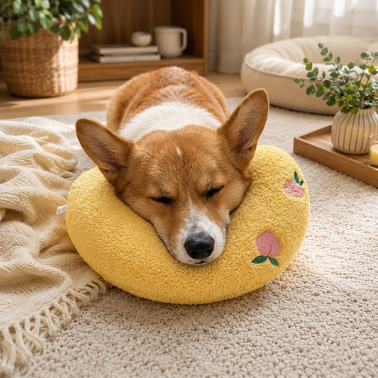 Fluffy Moon-Shaped Sleeping Cushion for Dogs & Cats