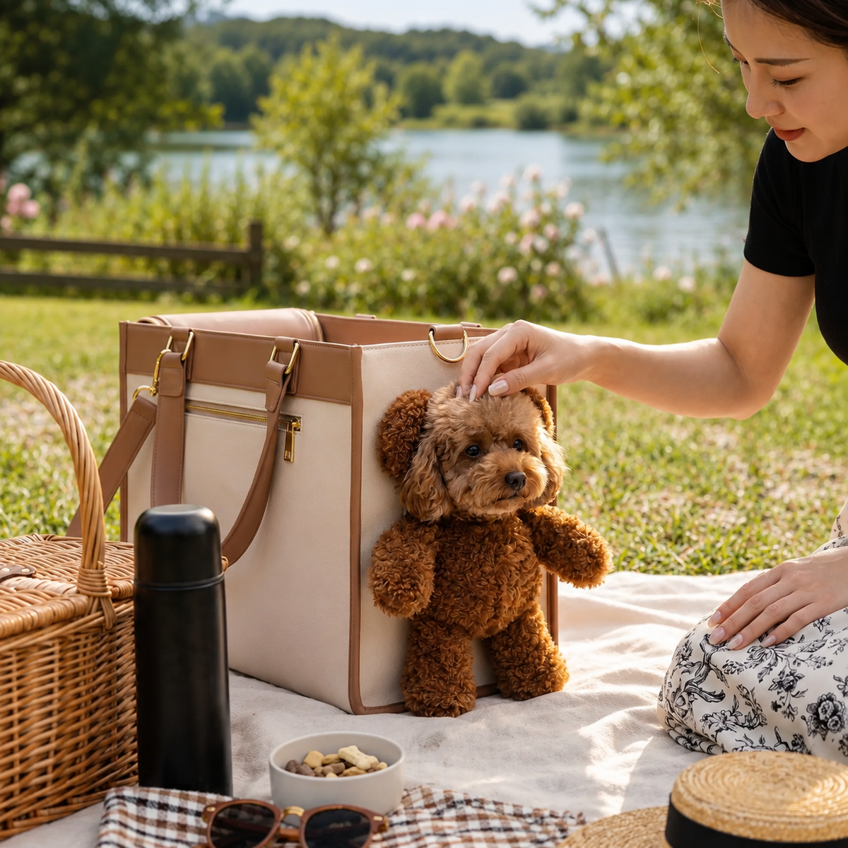 Teddy Plush Pet Carrier Shoulder Bag for Dogs & Cats