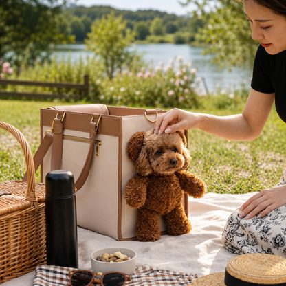 Teddy Plush Pet Carrier Shoulder Bag for Dogs & Cats