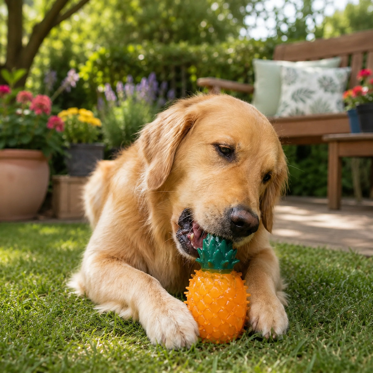 Durable Squeaky Fruit Chew Toy for Dogs