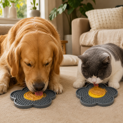 Sunflower Silicone Lick Mat with Suction Cups for Dogs & Cats