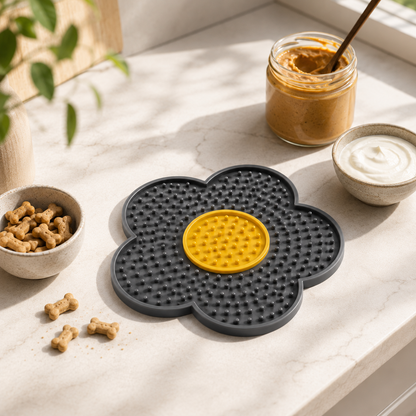 Sunflower Silicone Lick Mat with Suction Cups for Dogs & Cats