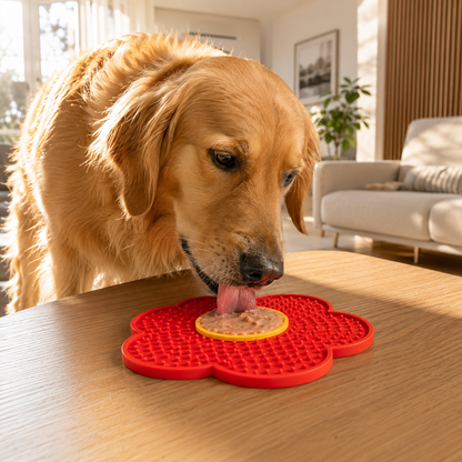 Sunflower Silicone Lick Mat with Suction Cups for Dogs & Cats