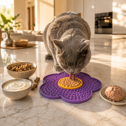 Sunflower Silicone Lick Mat with Suction Cups for Dogs & Cats