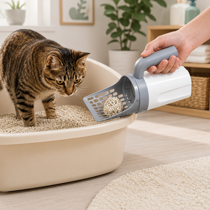 3-in-1 Cat Litter Scoop with Waste Bin & Bag Dispenser