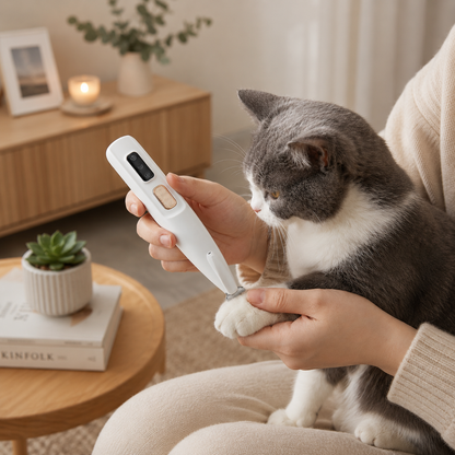 Quiet LED Precision Paw & Fur Trimmer for Cats
