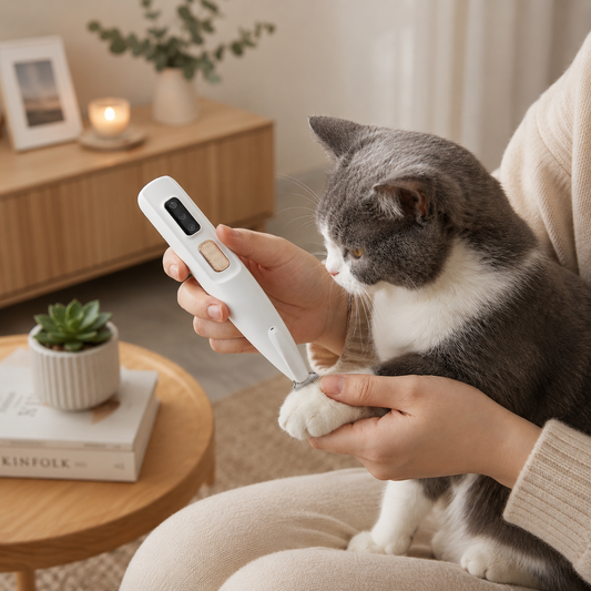 Quiet LED Precision Paw & Fur Trimmer for Cats