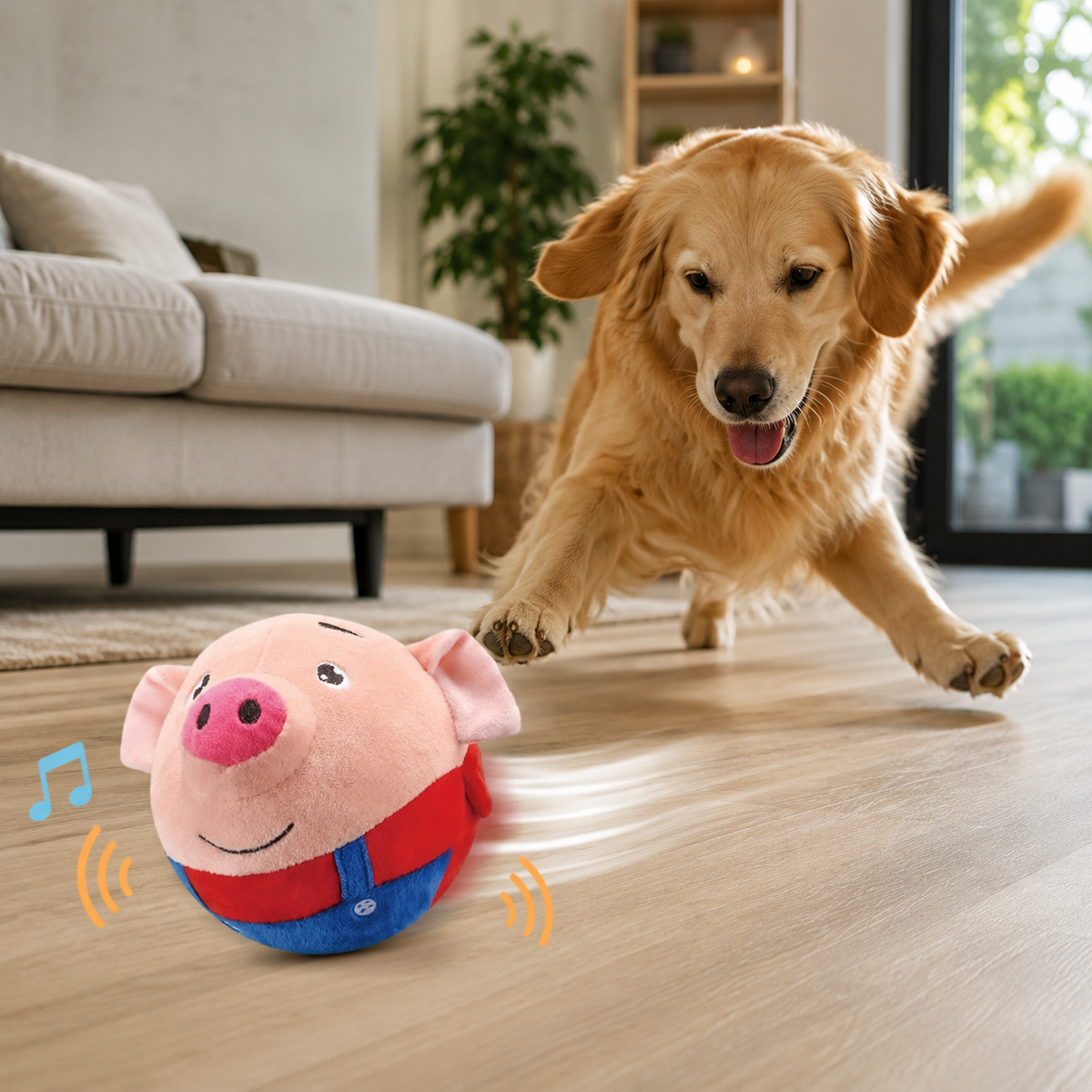 Interactive Automatic Bouncing Plush Toy for Dogs & Cats
