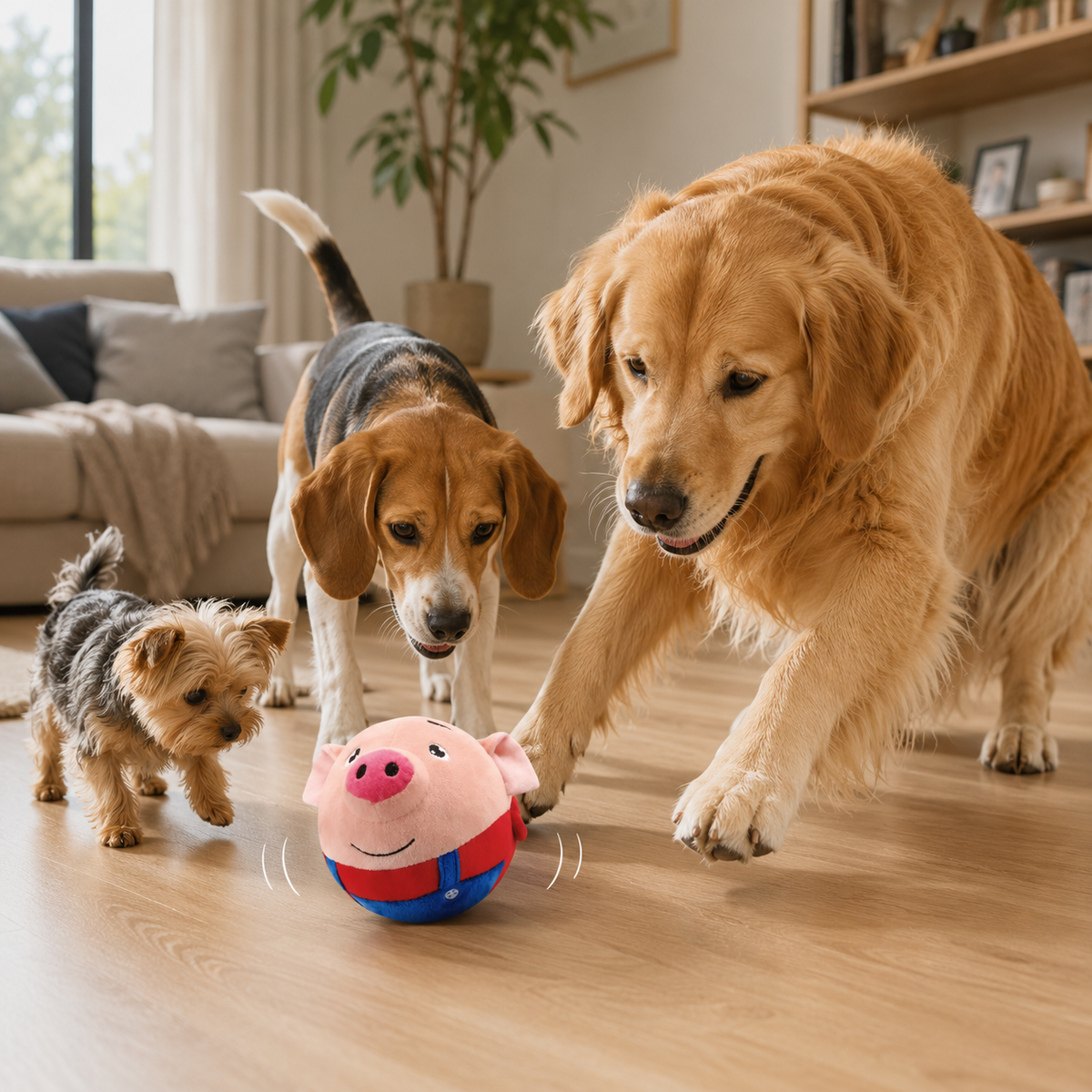 Interactive Automatic Bouncing Plush Toy for Dogs & Cats