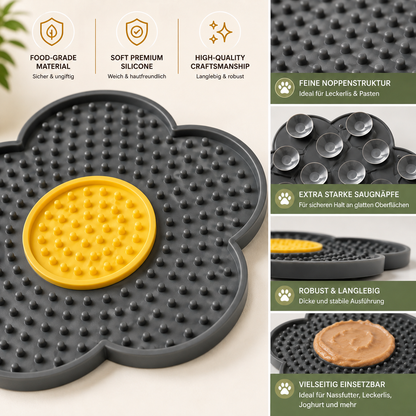 Sunflower Silicone Lick Mat with Suction Cups for Dogs & Cats