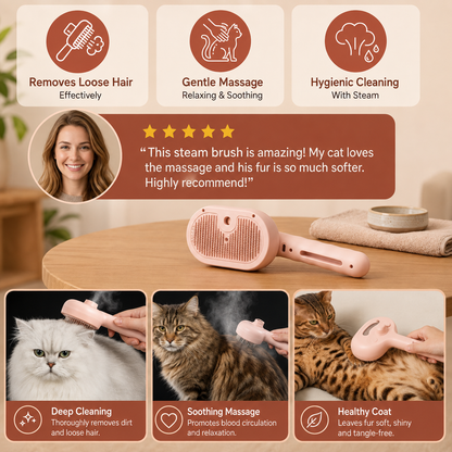 3-in-1 Mist Grooming Brush for Dogs & Cats