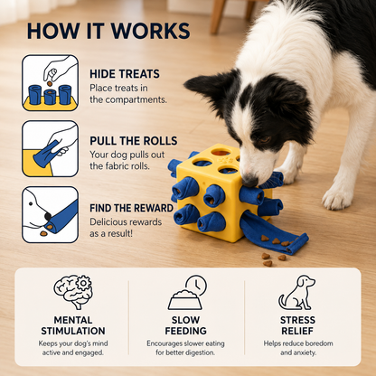 Interactive Dog Puzzle Toy with Hidden Treat Compartments
