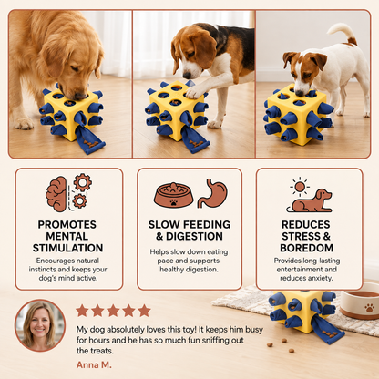 Interactive Dog Puzzle Toy with Hidden Treat Compartments