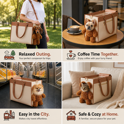 Teddy Plush Pet Carrier Shoulder Bag for Dogs & Cats
