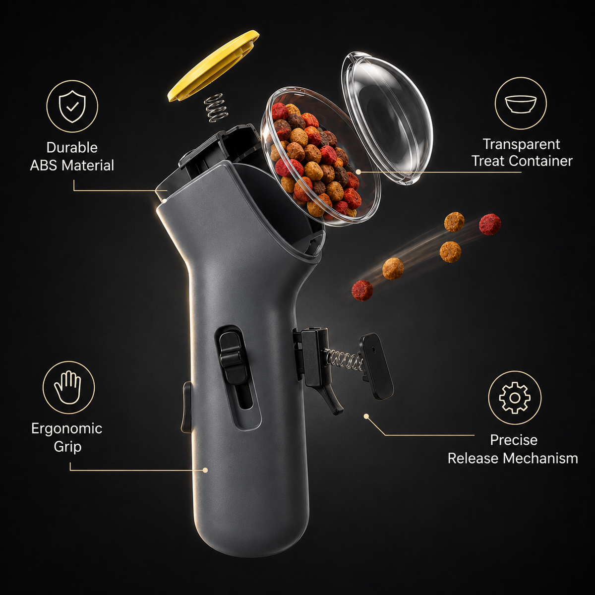 Manual Treat Launcher for Dogs & Cats