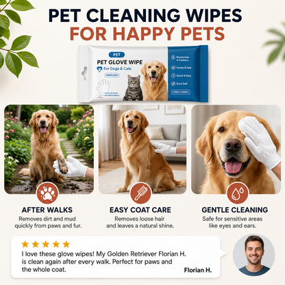 Disposable Pet Cleaning Gloves for Dogs & Cats