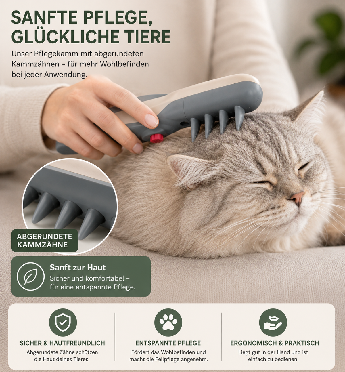 Electric Dematting & Detangling Comb for Dogs & Cats