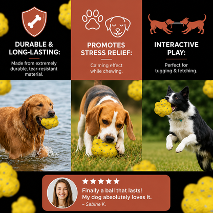 Interactive Natural Rubber Dog Ball with Bell