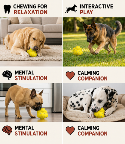 Interactive Natural Rubber Dog Ball with Bell