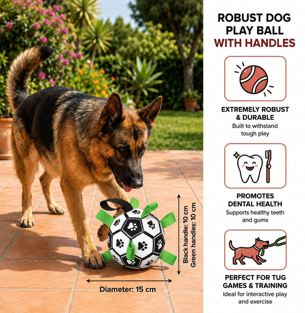Interactive Floating Dog Football with Grab Tabs