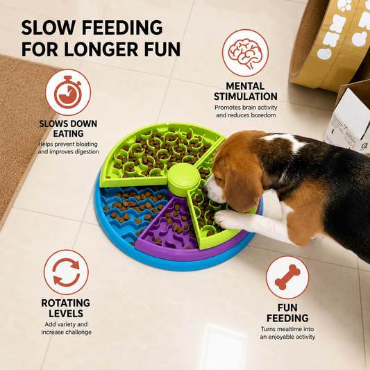 3-in-1 Interactive Dog Treat Puzzle & Slow Feeder