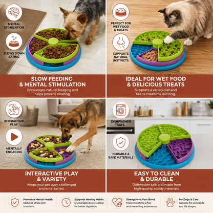 3-in-1 Interactive Dog Treat Puzzle & Slow Feeder