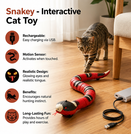 Interactive Automatic Crawling Snake Toy for Cats