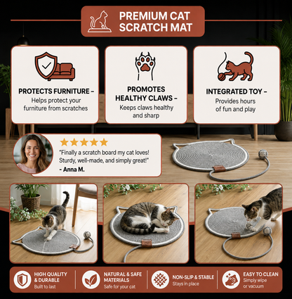 Sisal Cat Scratching Mat with Padded Lounging Area
