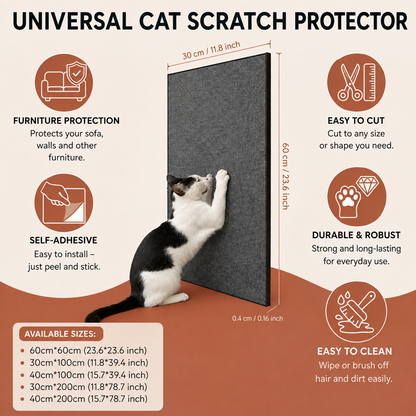 Self-Adhesive Cat Scratching Mat for Furniture & Wall Protection