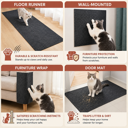 Self-Adhesive Cat Scratching Mat for Furniture & Wall Protection