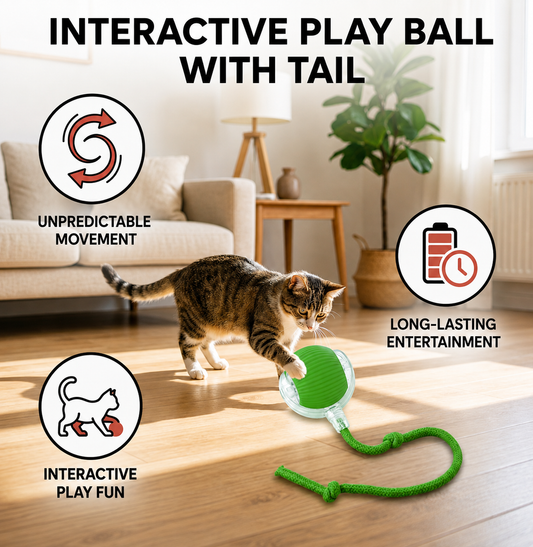 Smart Chase Ball for Cats – Automatic Rolling Toy with Obstacle Detection & USB Rechargeable Battery