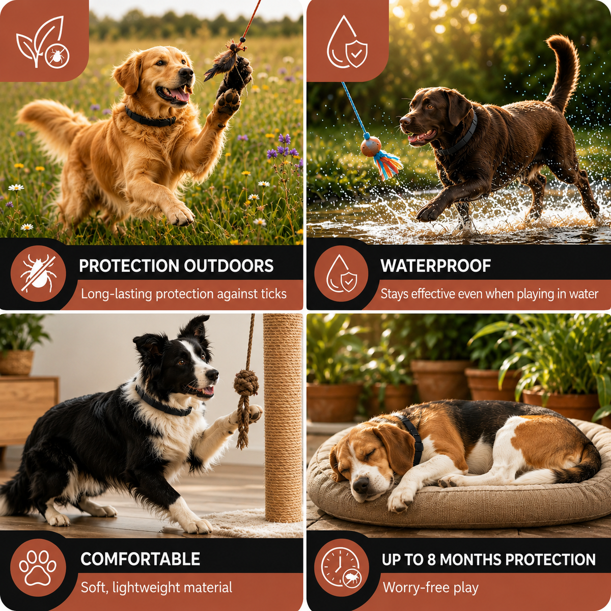 2-in-1 Calming Flea & Tick Collar for Dogs & Cats