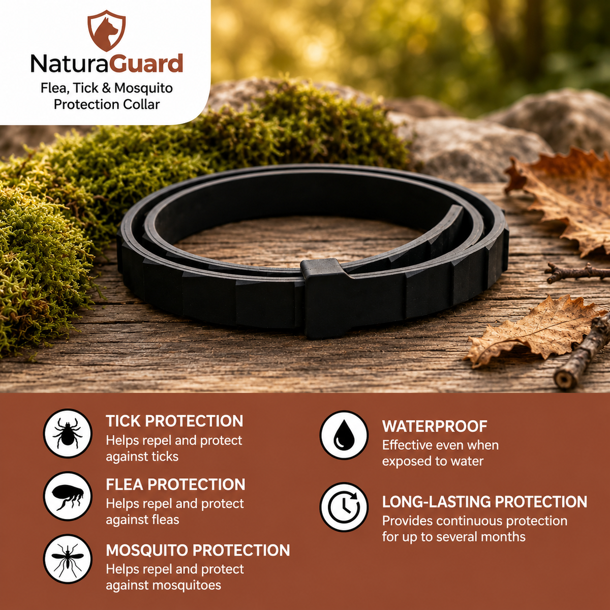 2-in-1 Calming Flea & Tick Collar for Dogs & Cats