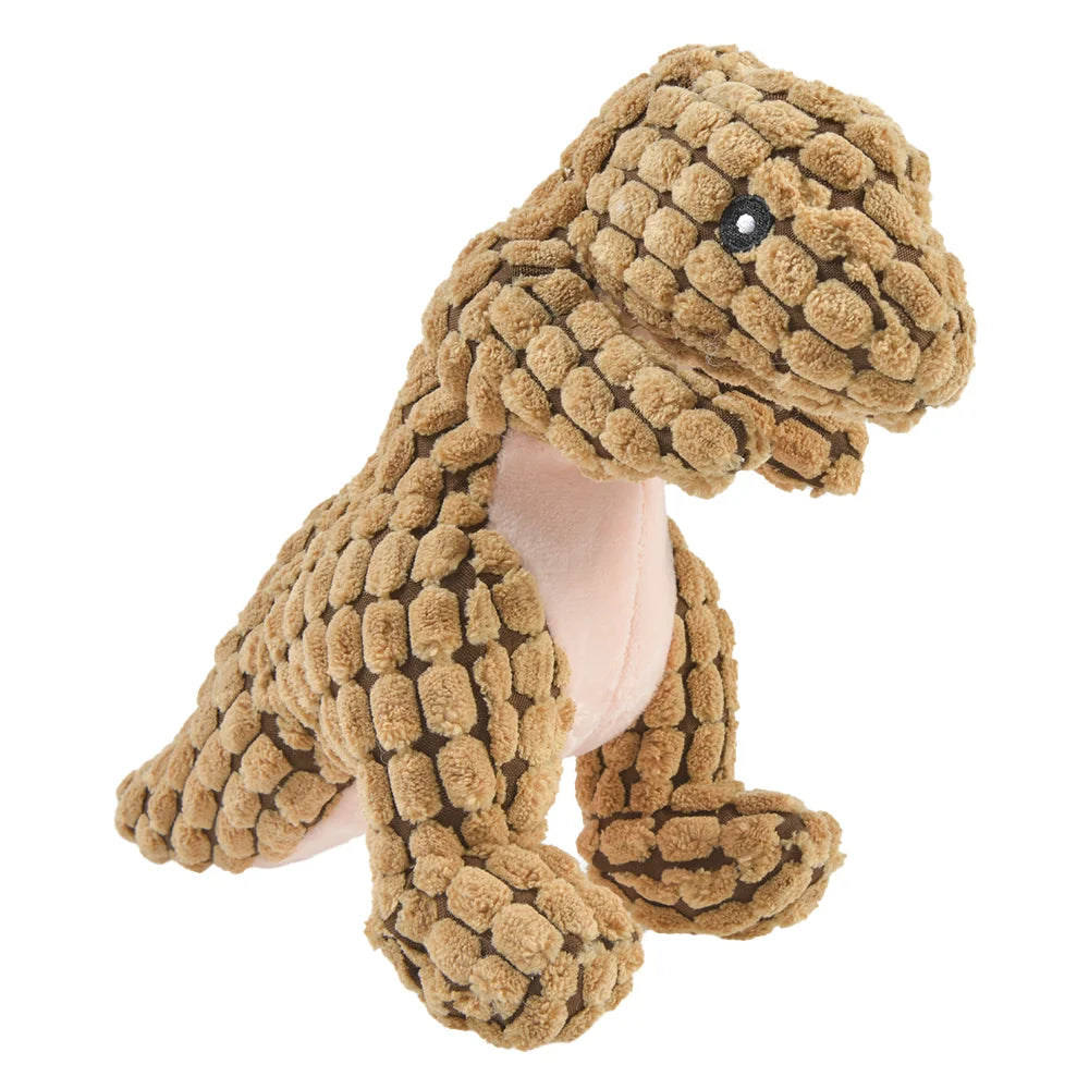 Plush Dinosaur Dog Toy with Squeaker