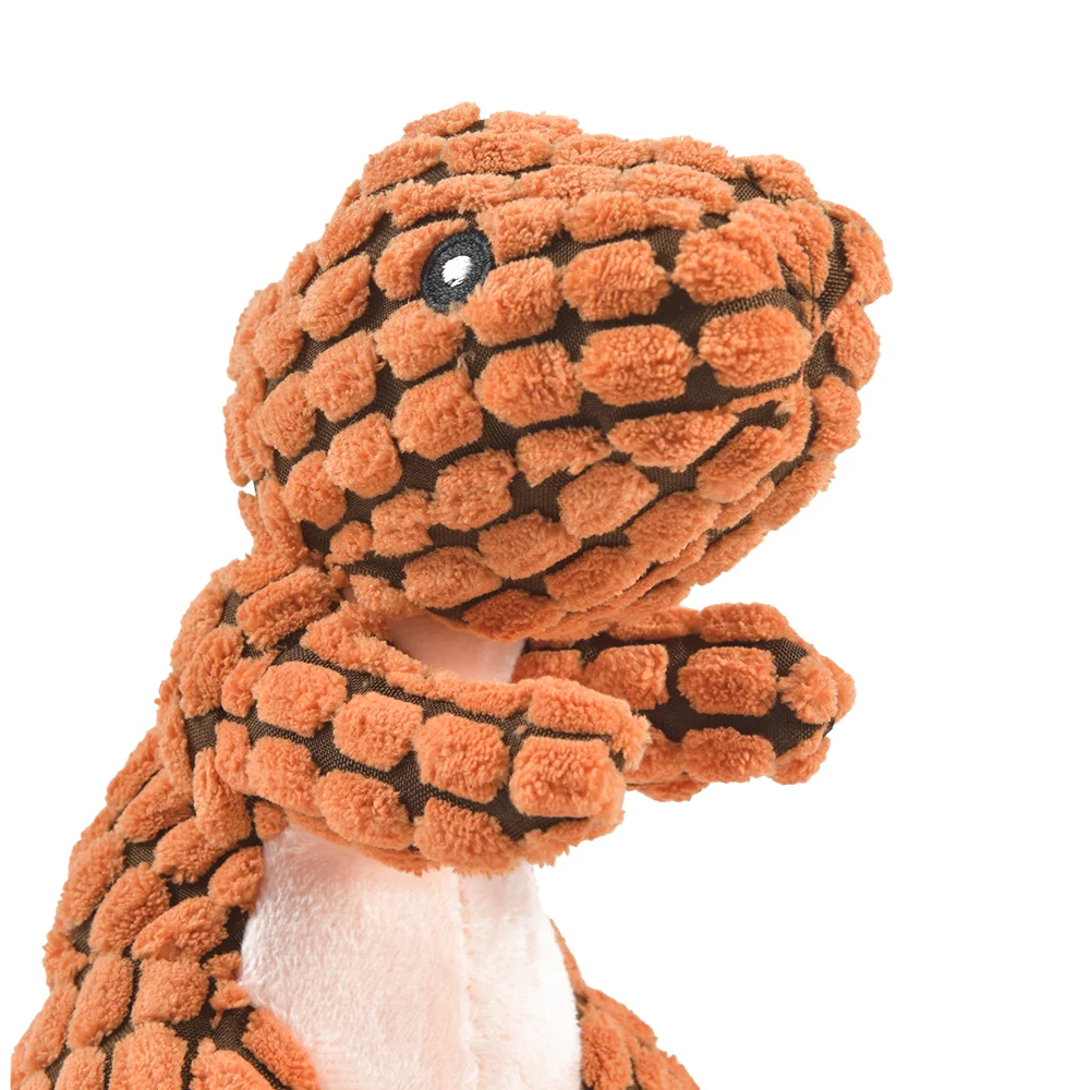 Plush Dinosaur Dog Toy with Squeaker
