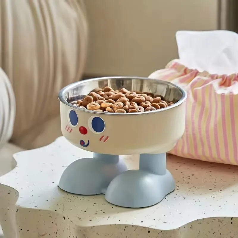 Elevated Stainless Steel Pet Bowl with Non-Slip Base