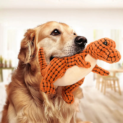 Plush Dinosaur Dog Toy with Squeaker