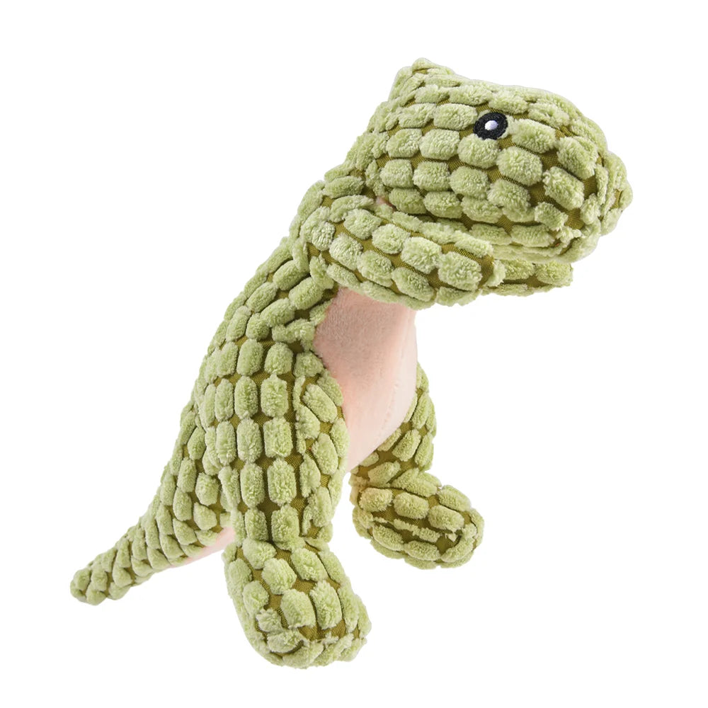 Plush Dinosaur Dog Toy with Squeaker